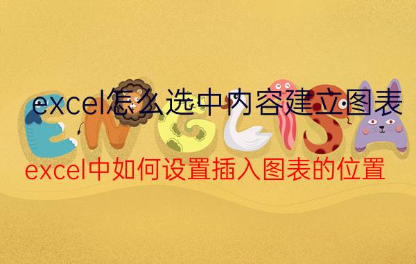 excel怎么选中内容建立图表 excel中如何设置插入图表的位置？